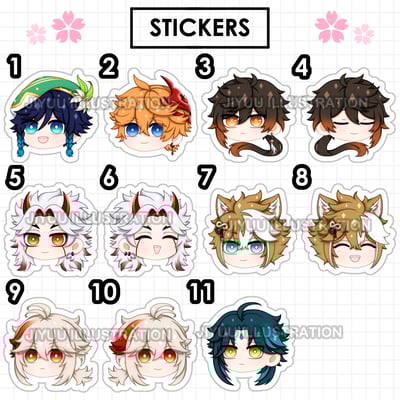 Genshin Stickers - Set 1 | Jiyuu Illustration