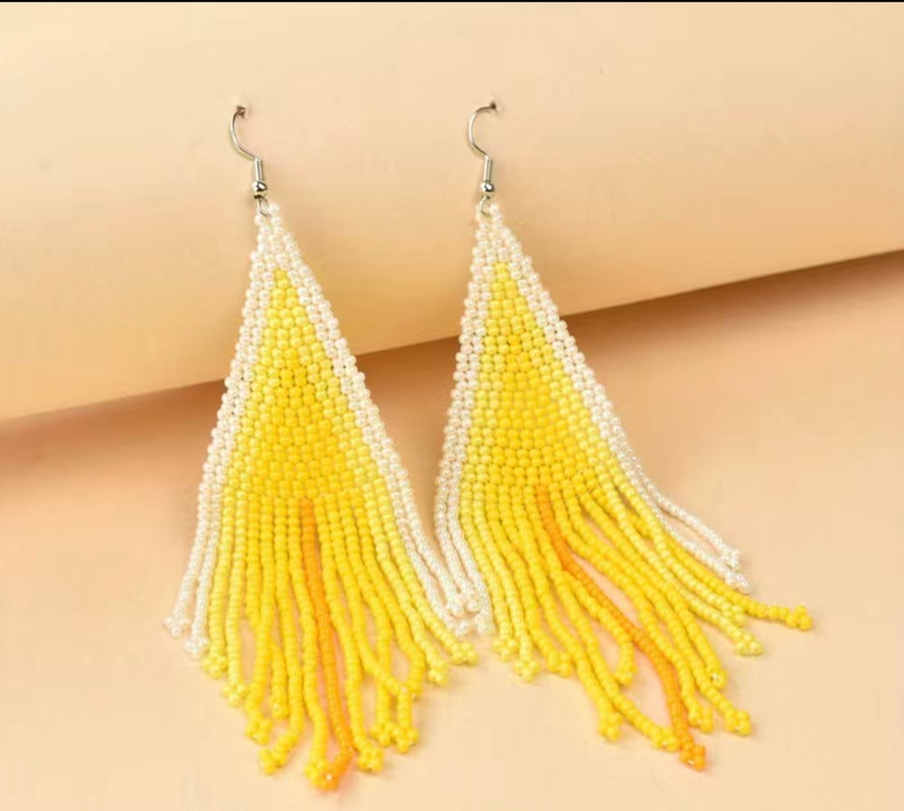 Image of Vintage boho beaded earrings