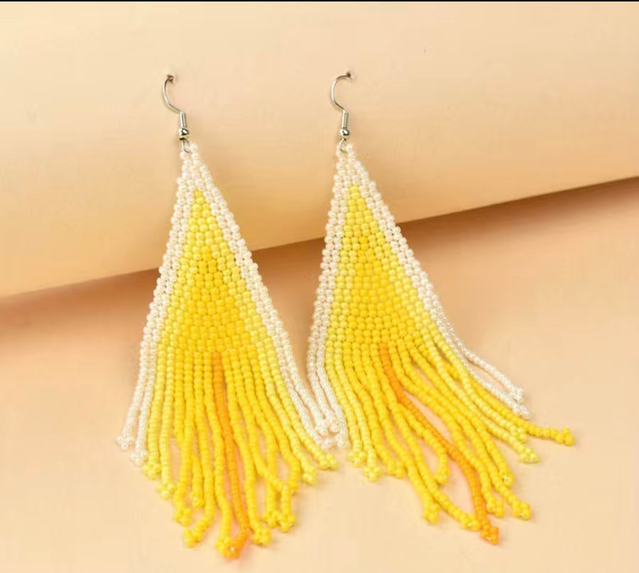 Image of Vintage boho beaded earrings 