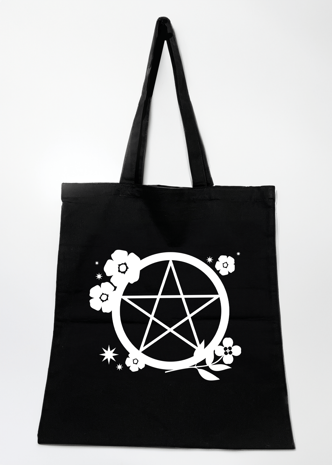Pentacle & Flowers  - Tote Bag