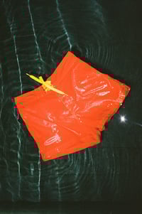 Image 5 of Classic - Girls red with yellow contrast stitch 100% cotton board short