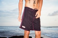 Image 3 of Wet - Mens black with pink contrast stitch microfiber board short