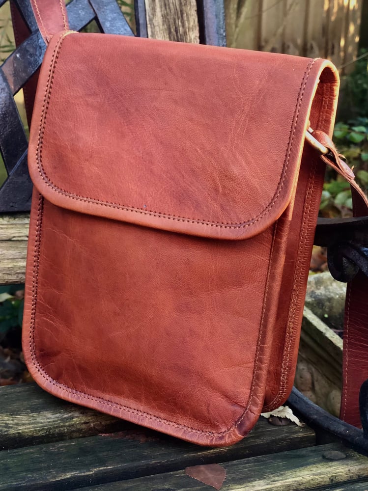 Image of 9”x7” - Handmade Leather Unisex Plain Front - Half Flap Rectangle