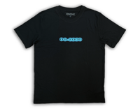 Image 1 of "GODZILLA 98" T-SHIRT *** BLACK / LIGHT BLUE