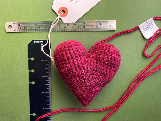 Image of Red Crochet Wool Heart #11