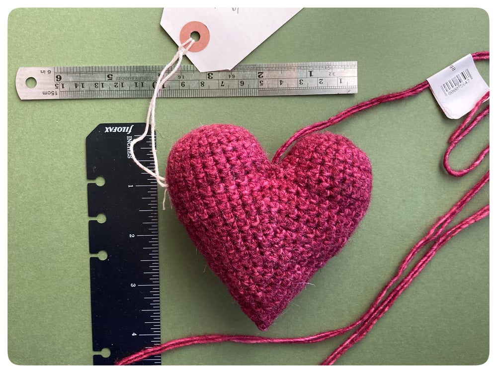 Image of Red Crochet Wool Heart #11