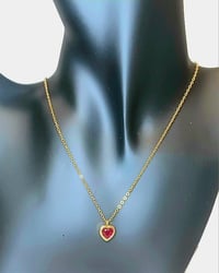 Image 3 of Ruby Red Heart Necklace