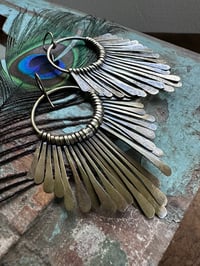 Image 3 of Fringed Brass Soleil earrings n2