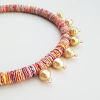 Image 4 of Rainbow Shells & Gold Pearl Necklace