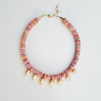 Image 2 of Rainbow Shells & Gold Pearl Necklace