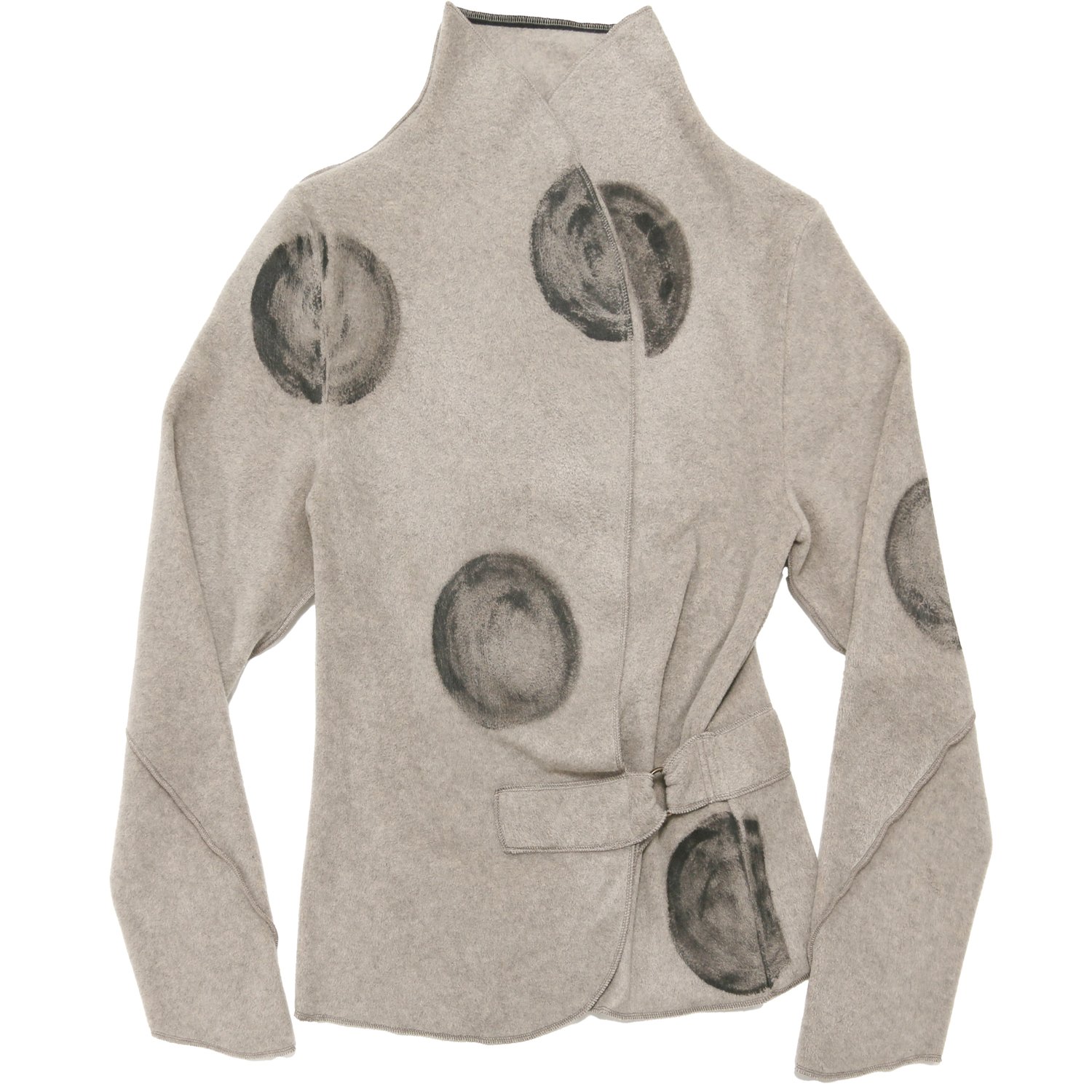 Image of LUXURY BEIGE ECO-FRIENDLY FLEECE JACKET WITH DOTS