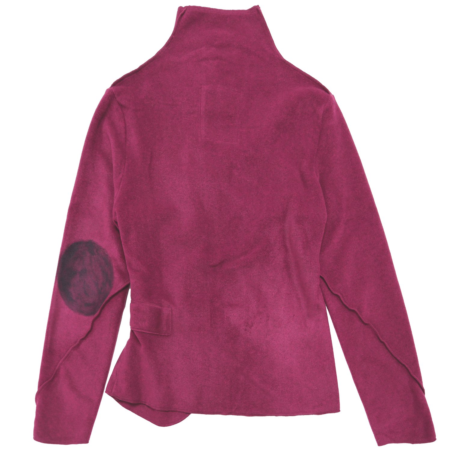 Image of ECO-FRIENDLY BURGUNDY FLEECE JACKET WITH BLACK DOT 
