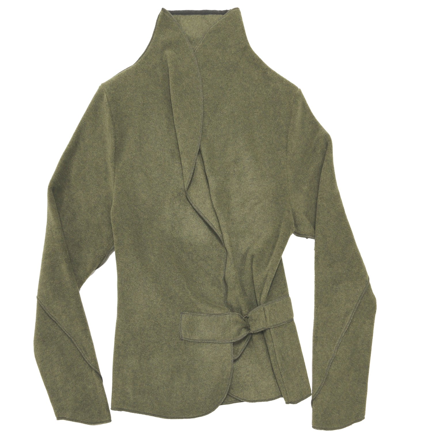 Image of KHAKI GREEN LUXURY ECO-FRIENDLY FLEECE JACKET