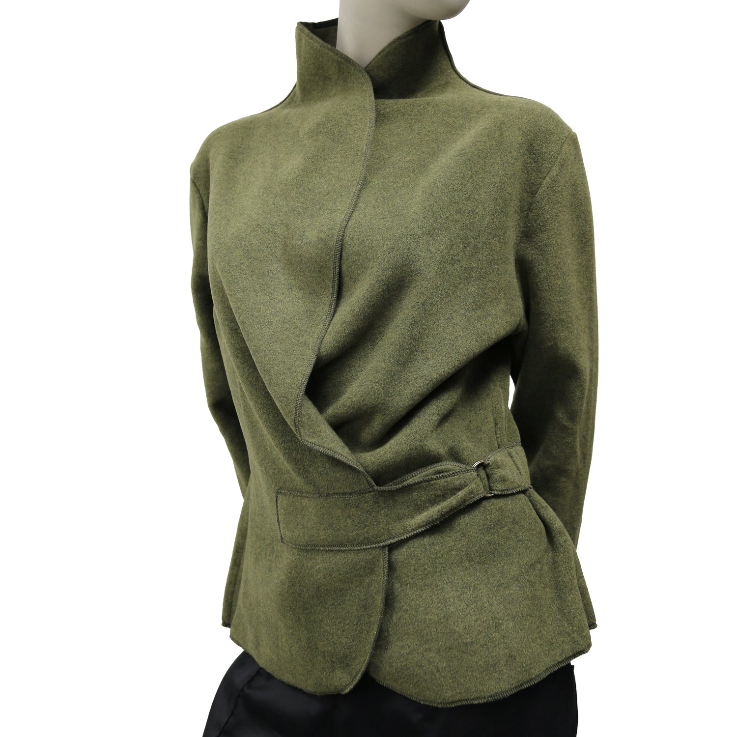 Image of KHAKI GREEN LUXURY ECO-FRIENDLY FLEECE JACKET