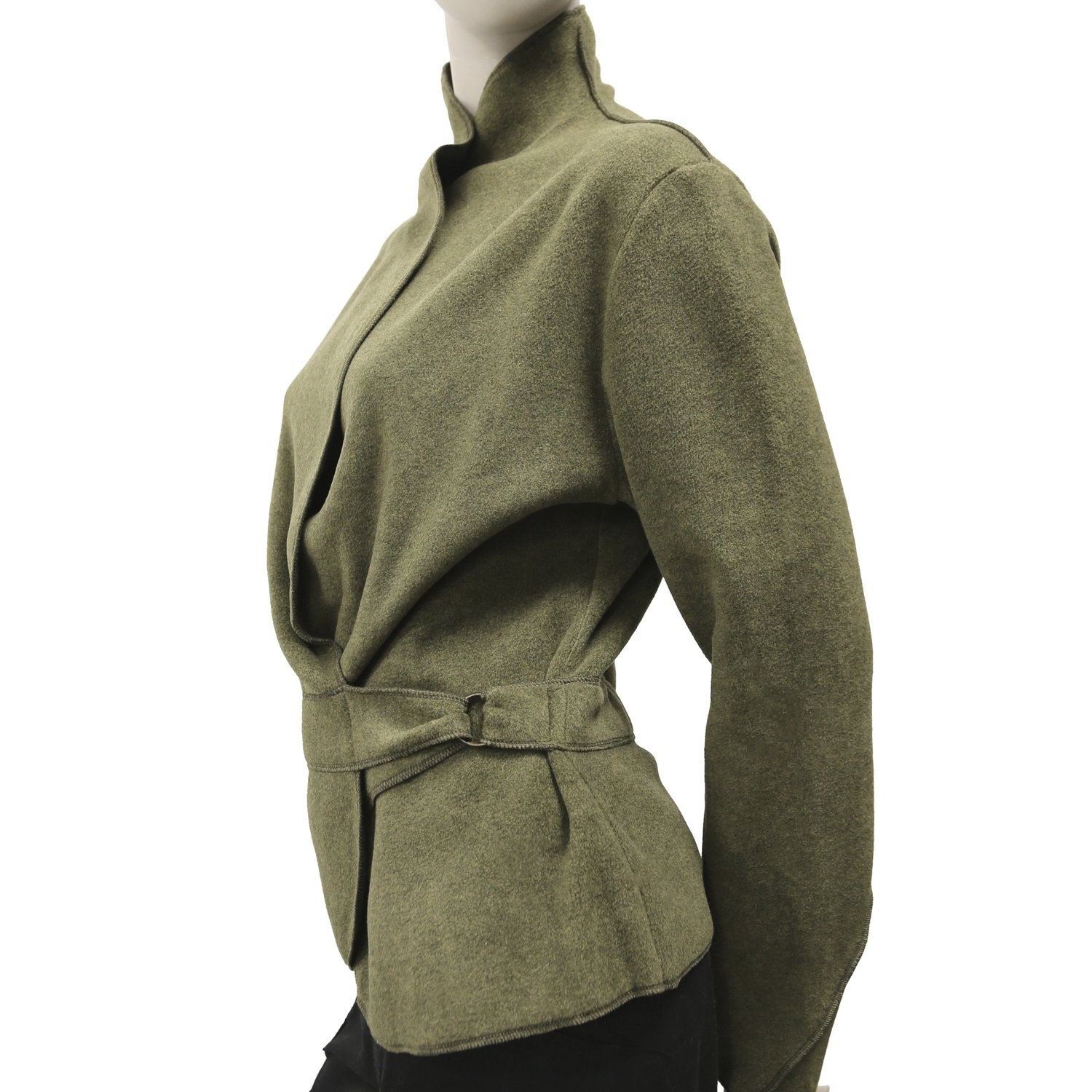 Image of KHAKI GREEN LUXURY ECO-FRIENDLY FLEECE JACKET