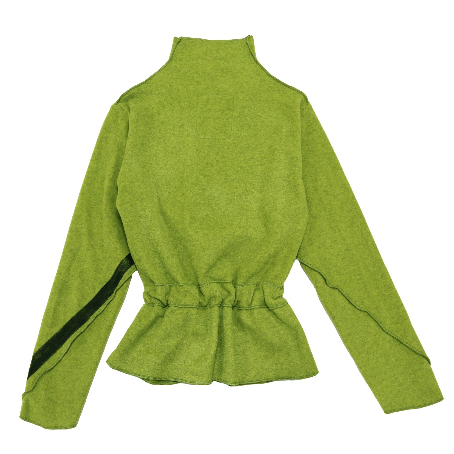 Image of APPLE GREEN ECO-FRIENDLY FLEECE JACKET WITH BLACK BAND