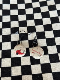 Image 2 of White Clay round earrings