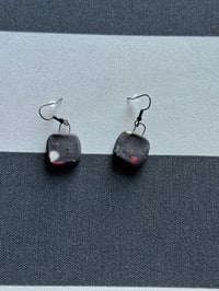Image 2 of Black Clay Square Earrings
