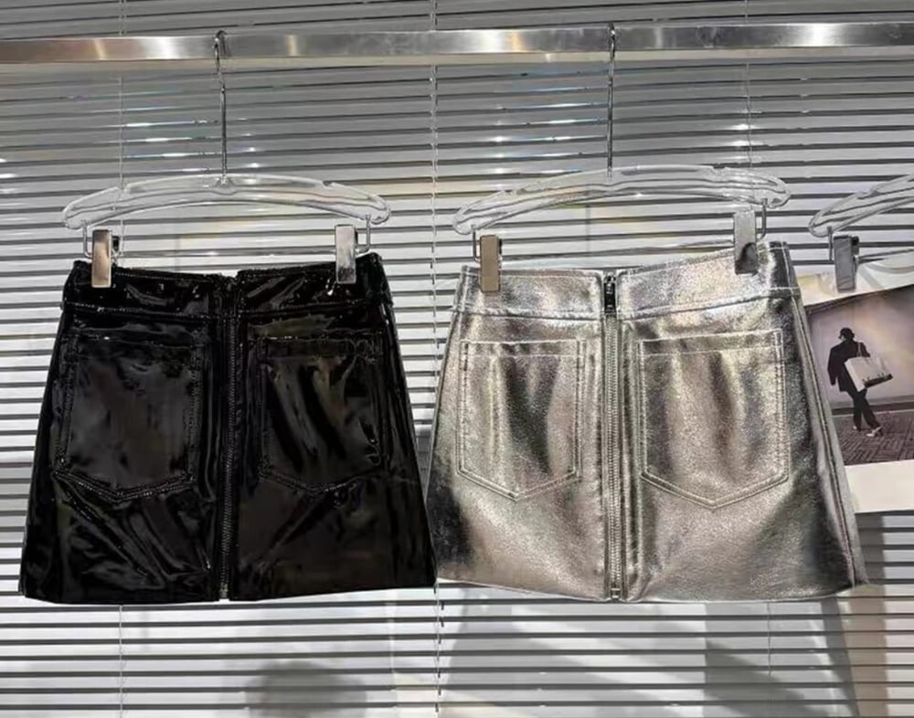 Image of Zipper Metallic Skirts