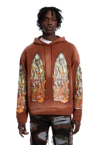 Image 3 of Who Decides War Flame Glass Embellished Hooded Sweatshirt