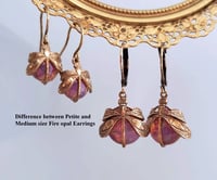 Image 4 of Dragonfly Earrings - Art Deco Era Glass Fire Opal Women's Jewelry - Medium drop earrings