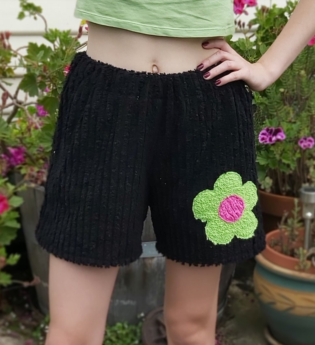 Image of Ladies Shorts with Flowers