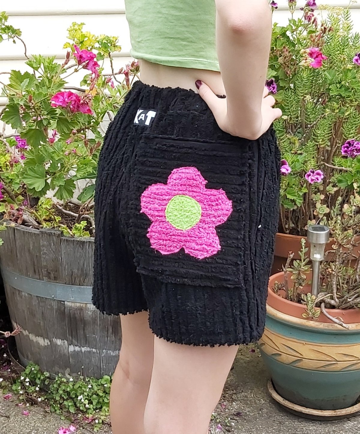 Image of Ladies Shorts with Flowers