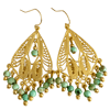 LAST PAIR - Gold Tribal Filigree Turquoise Drop Earrings