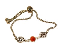 Image 2 of Carnelian Sterling Silver Celtic adjustable bracelet