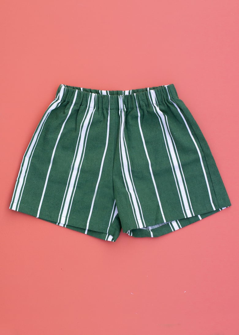 Image of TLS Green Linen Shorts