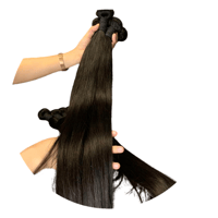 Image 4 of 1B  Mink Brazilian Virgin human hair loose mink body waves, straight,  quick weave bundles deal 