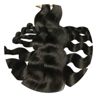 Image 3 of 1B  Mink Brazilian Virgin human hair loose mink body waves, straight,  quick weave bundles deal 