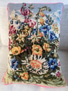 Coussin canevas fleurs alpines