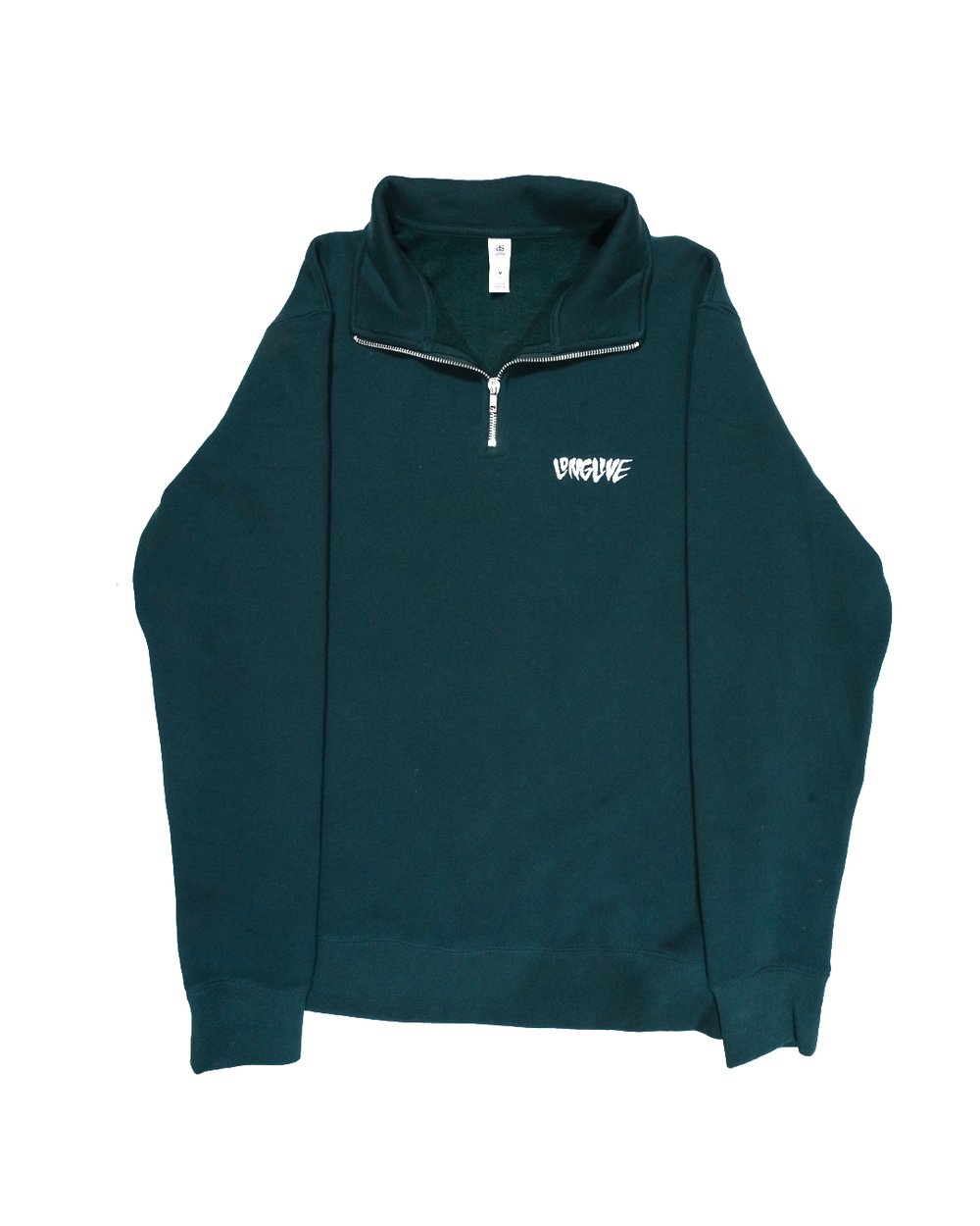 Image of Long Live Tri Force Half Zip Sweatshirt - Pine Green