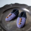 Sockslippers, Size S, Anthracite Purple w Dots