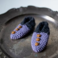 Image 1 of Sockslippers, Size S, Anthracite Purple w Dots