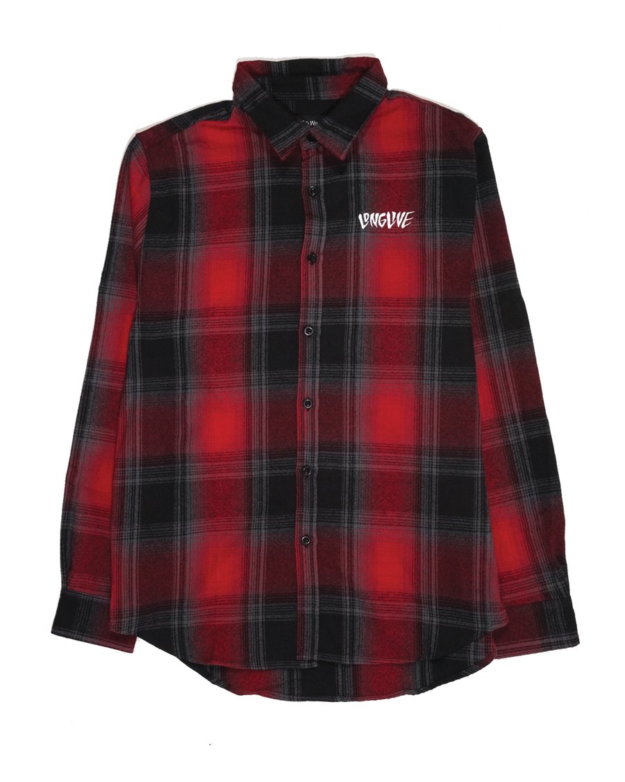 Image of Long Live Plaid Long Sleeve - Red/Blk