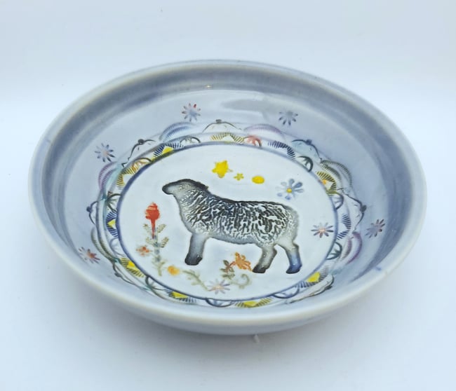 Starry Sheep Porcelain Bowl