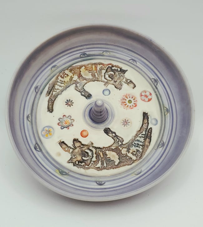 Sleepy Cats Ring Porcelain Ring Holder