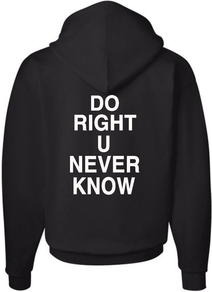 Image of Stacked "Do Right U Never Know" Hoodie – Black