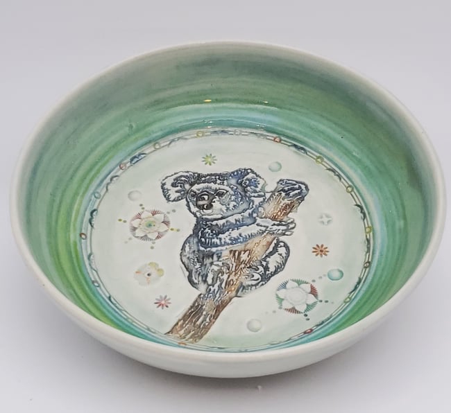 Handpainted Porcelain Koala Bowl