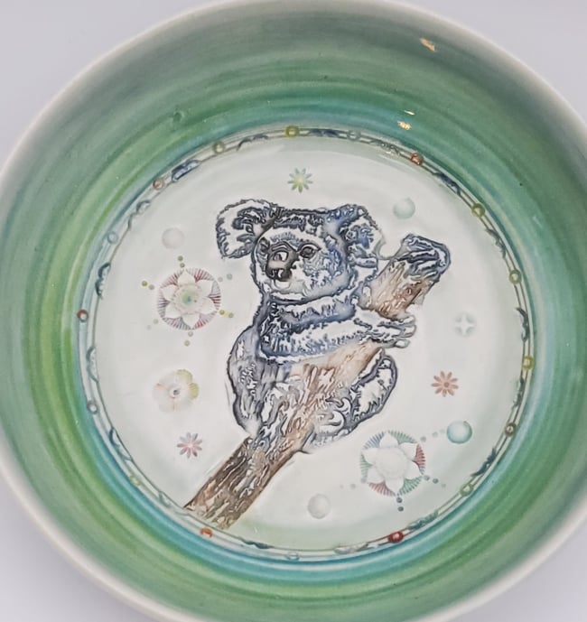 Handpainted Porcelain Koala Bowl