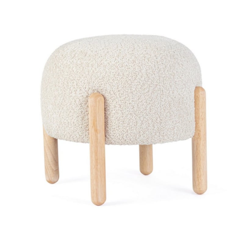 Image of Pouf rond blanc 