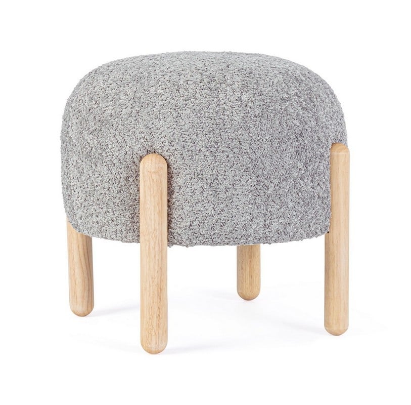 Image of Pouf rond gris 