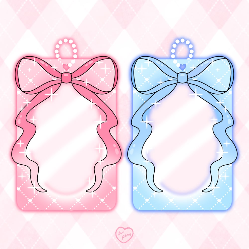 Pink & Blue Coquette Bow Double Sided Acrylic Photocard Holder