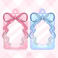 Image 4 of Pink & Blue Coquette Bow Double Sided Acrylic Photocard Holder