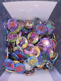 Panimal Trading Card series button pins.