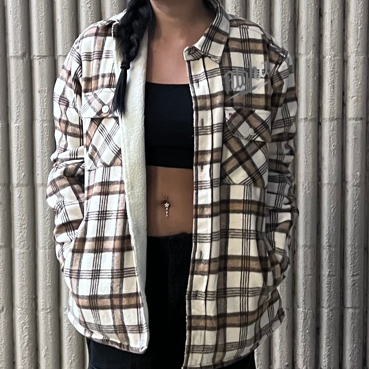 Fur lined clearance flannel jacket