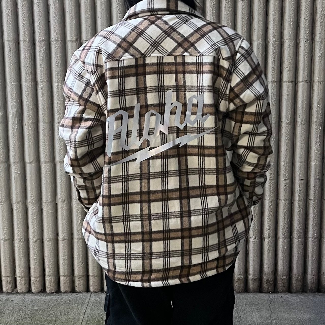 White shop flannel jacket