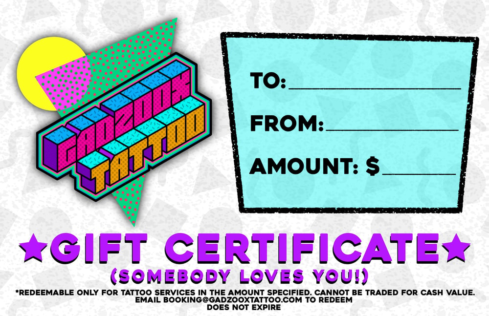 Image of Tattoo Gift Certificate